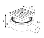Подов сифон 10х10 см, ф40мм, H48mm, Micro Drain, Bonomini 60461IXL40S2N - Image 4