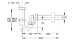 Сифон за кухненска мивка 11/2" x ф40мм, Bonomini,  1490CP40B0 * - Image 3