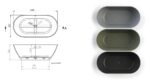 Свободностояща вана New Cusco Solid Stone в цветове по RAL