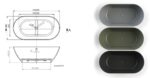 Свободностояща вана New Cusco Solid Stone в цветове по RAL - Image 2