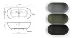 Свободностояща вана New Cusco Solid Stone в цветове по RAL - Image 3