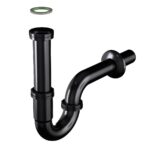 Тръбен сифон за мивка, черен мат, Tubular Inox Bonomini 0220IX25K9