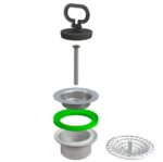 Витло за сифон за кухненска мивка с тапа и цедка ф70мм x 1″1/2, SIMPLEX Bonomini 1910MG64B0
