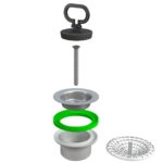 Витло за сифон за кухненска мивка с тапа и цедка ф70мм x 1″1/2, SIMPLEX Bonomini 1910MG64B0
