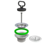 Витло за сифон за кухненска мивка с тапа и цедка ф80мм x 1″1/2, SIMPLEX Bonomini 1950MG64B0