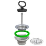Витло за сифон за кухненска мивка с тапа и цедка ф80мм x 1″1/2, SIMPLEX Bonomini 1950MG64B0