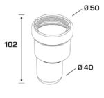 Преход/Редукция от ф50мм към ф40мм, с уплътнение, Bonomini 6980PP50B2 - Image 2