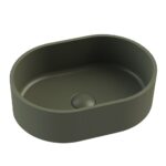 Мивка за баня 40х28см за монтаж върху мебел/плот Case Oval Solid Stone в цвят по RAL